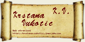 Krstana Vukotić vizit kartica